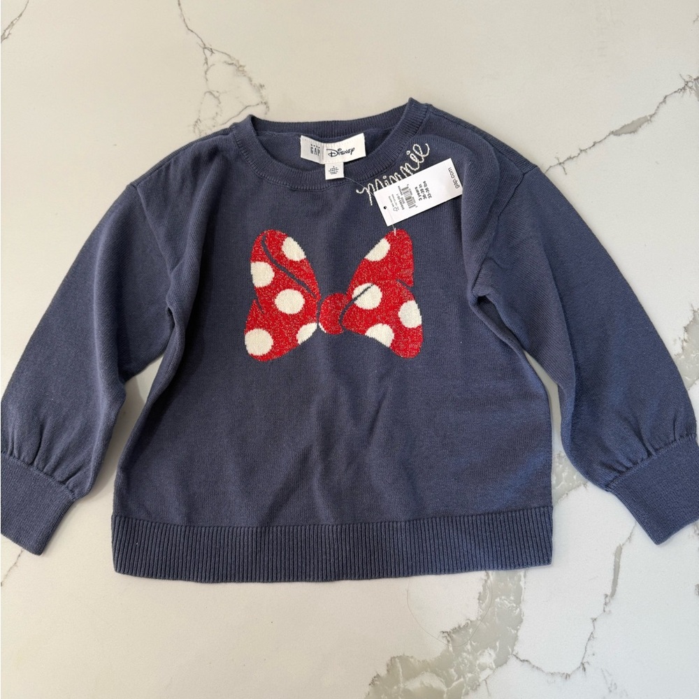 GAP Kids Navy Sweater with Red Bow Design